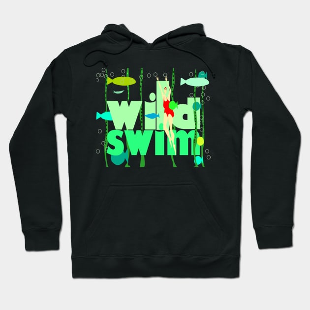 WILD SWIM Hoodie by krisevansart